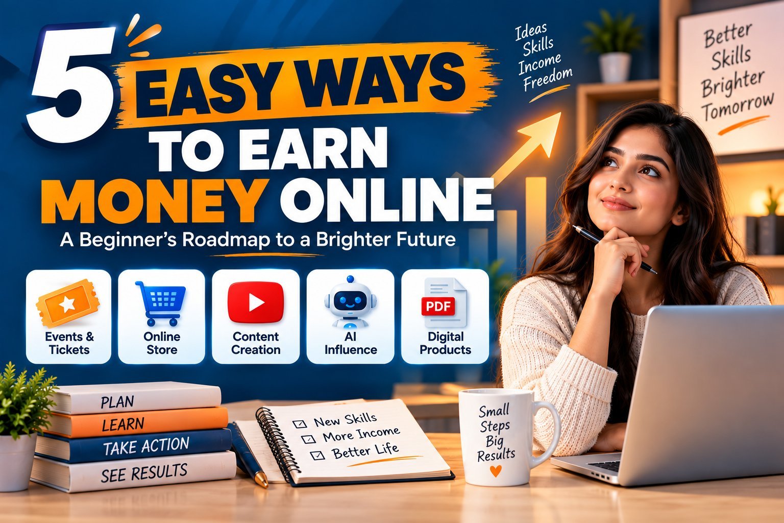 5 Easy Ways to Earn Money Online Course — course cover